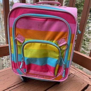 Pottery Barn Kids rainbow spinner rolling bag carry on suitcase